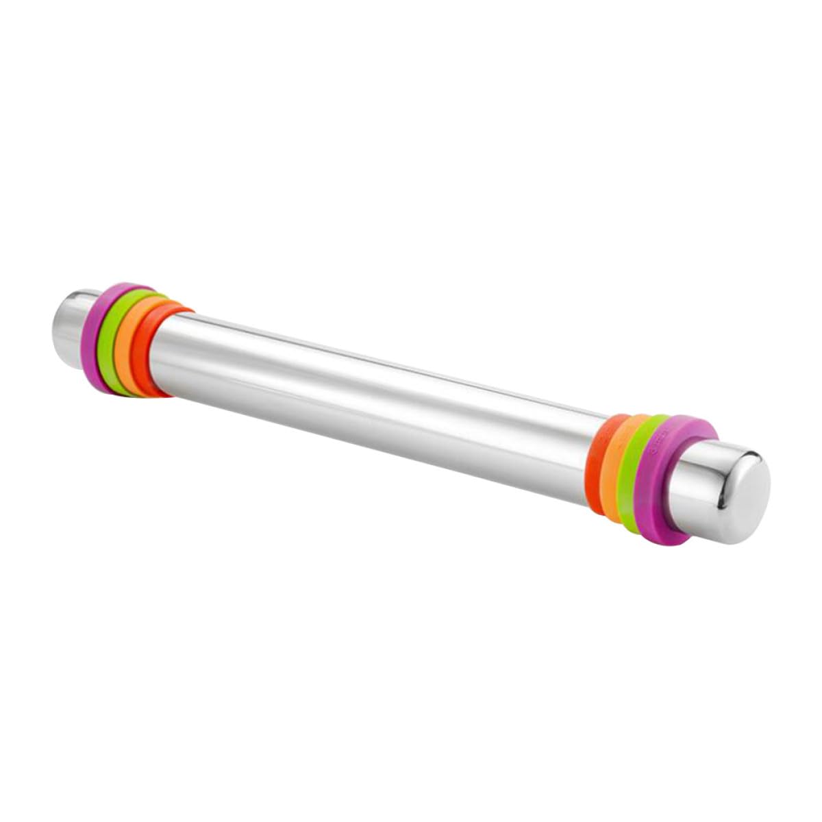 Rodillo antiadherente ajustable con anillos de silicona, rodillo ideal para hornear masa, pasteles, pizza, galletas, herramienta de cocina esencial para panaderos caseros