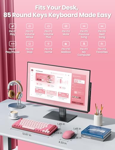 Teclado y mouse inalámbricos con conexión dual Bluetooth y USB para PC portátil 6