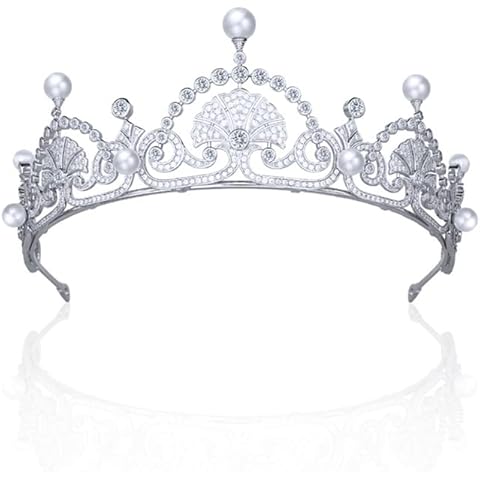 Tiara de Flor de Loto Réplica de Perlas para Boda Cover