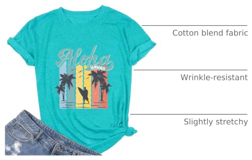 Image of Vacay Mode T Shirts for Women Summer Beach Hawaii Vacation Short Sleeve Tops Holiday Cruise Getaway T Shirts