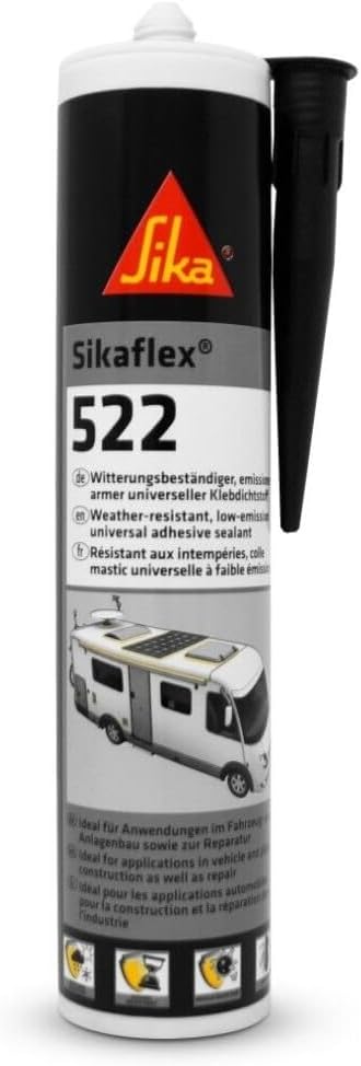 Sika Sikaflex-522 Caravan And Motorhome Adhesive Sealant – Weather And Mould Resistant – White – 300ml