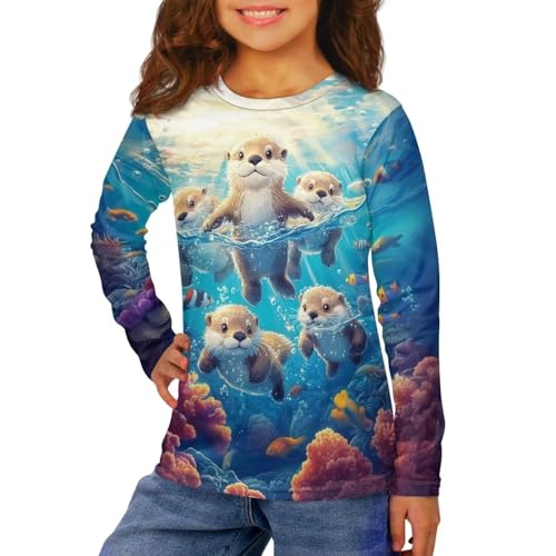 Image of Uourmeti Girls Graphic Tees Long Sleeve T Shirts for Teens Casual Tshirts Junior Sportswear Fall Tops