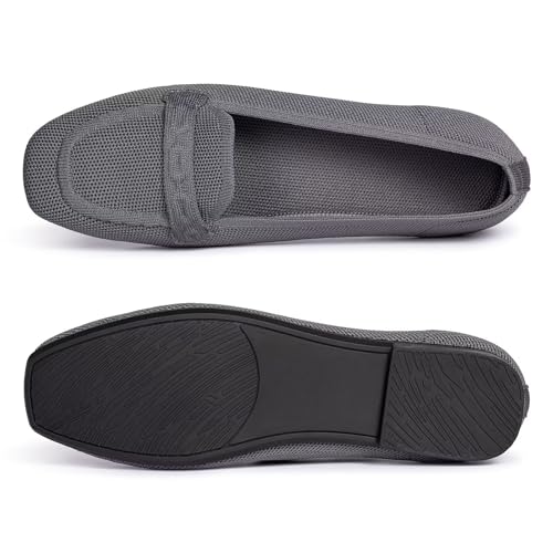 Image of Frank Mully Women's Loafer Flats Square Toe Comfortable Office Work Shoes, Cute Penny Loafer Slip On Walking Driving Shoes
