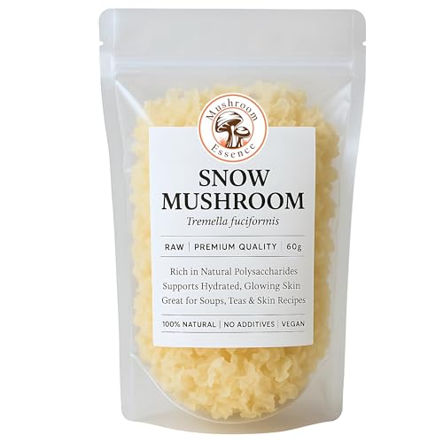 Image of Dried Snow Mushroom (Tremella Fuciformis) - 60g | Natural White Fungus | Culinary & Herbal Use | Premium Grade | Vegan & Gluten-Free | Skin Care