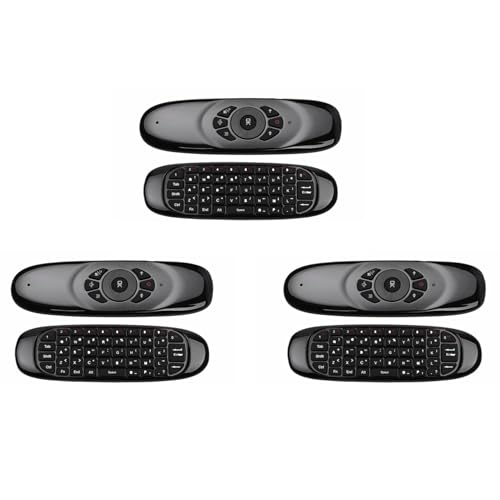 HWIREUIGT 3X 2.4G RatóN de Aire Teclado Inalambrico Control Remoto para Android TV Caja Computadora IngléS VersióN Giroscopio de 6 Ejes