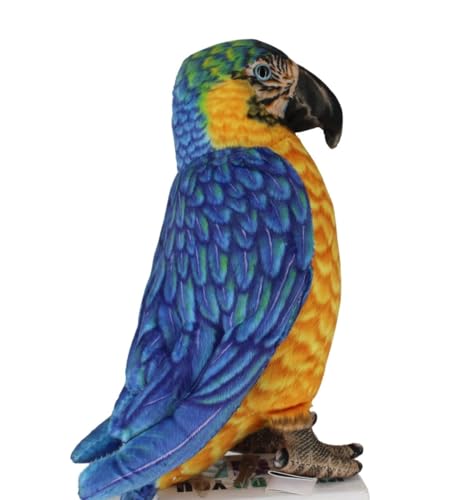 Image of Tickles Cute Parrot Soft Stuffed Plush Bird Toy for Kids Boys & Girls Birthday Gifts (Size: 30 cm Color: Blue & Yellow)