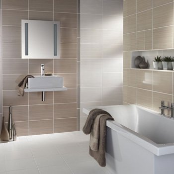 Johnsons Grain Driftwood Matt Tile, Tile Size: 300mm x 200mm, Tile Material: Ceramic, Color: Driftwood Beige (Pack of 17)GRIN2A