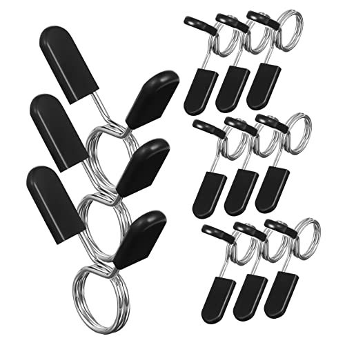BCOATH Weight Bar Clamps with Spring Clips 12 Pcs Barbell Clips for Dumbbell Locking Collars Clips with Grips