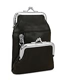 Genuine Leather Cigarette and Lighter Case with Twist Clasp by Leatherboss (Black)