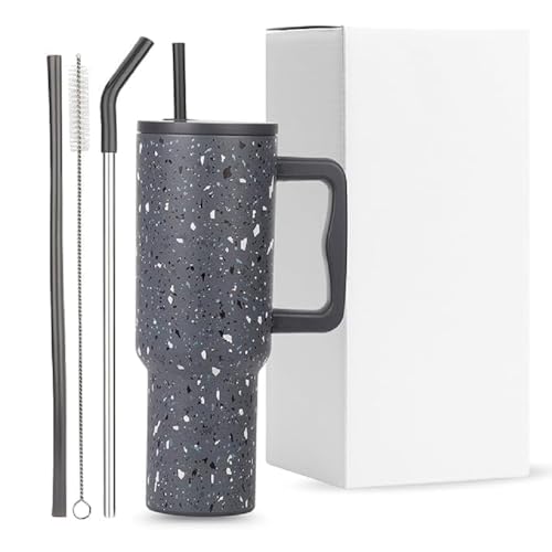 Image of Stainless Steel 1200 ml Vacuum Tumbler with Lid & Straw - Double‑Wall Insulated Cup for Travel, Gym & Office - Keeps Beverages Hot or Cold - 1.2 L Capacity (Black Paint)