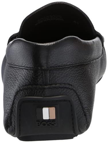 Image of BOSS Men's Noel Grainy Leather Moccasins
