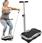 Lifepro TrimLite Appareil d'exercice à Plaque vibrante avec Guidon – Plateforme vibrante pour Le Drainage lymphatique et la Perte de Poids – 99 Niveaux de Vitesse, Haut-Parleur Bluetooth, Bandes de