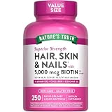 Nature's Truth Hair, Skin & Nails Vitamins | 5000mcg | 250 Softgels | Includes Collagen, Biotin and Coconut Oil | Non-GMO & Gluten Free Supplement for Women and Men