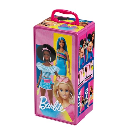 Theo Klein 5801 Barbie Schrankkoffer Kleiderstangen und Fächern, Spielzeug für Kinder ab 3 Jahren, inkl. Zubehör, Multicolor