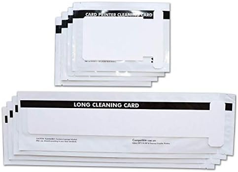 Cleaning Kits for ZXP Series 1 and ZXP Series 3 ID Card Printer Repair,Pack of 4 Short T Cards and 4 Long T Cards CK-105999-301
