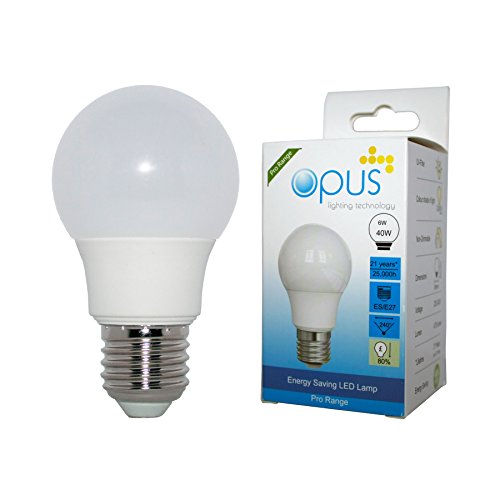 3 x Opus 6W = 40W LED GLS Light Bulbs Daylight ES E27 Edison Screw Cap