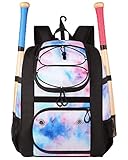 MATEIN Softball Backpack for Girls, Baseball Backpack Equipment Bag with Shoe Compartment, Softball Bat Bag Large Main Compartment Fit Gear & Accessories, Baseball Gifts