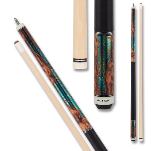 Action Fractal Billiards Pool Cue Stick - Burl w/Green Foil - 21oz