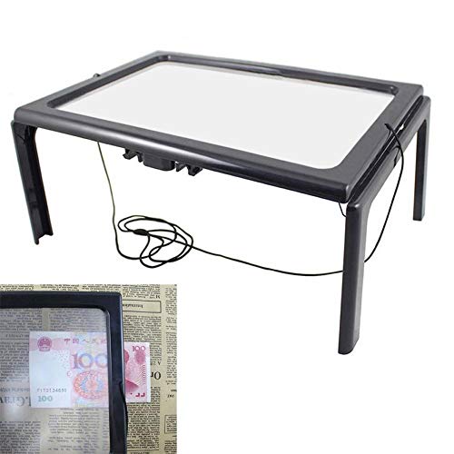 Loupe mains libres 3X pour couture et lecture sur table avec éclairage LED