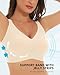 Airsong Minimizer Bras for Women Full Coverage Wireless Plus Size Seamless Bralette with Removable Pads Adjustable Comfort (36C, Nude)