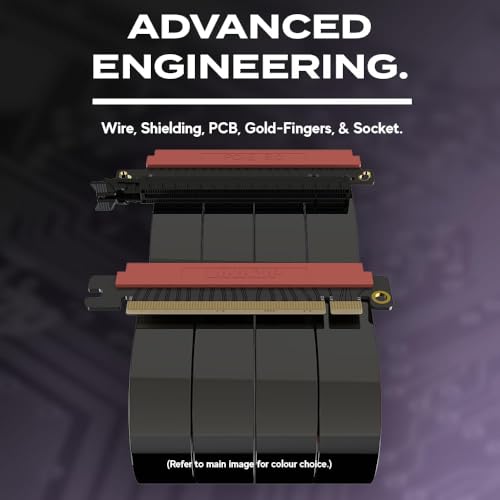 Image of LINKUP - AVA5 PCIE 5.0 Riser Cable (Used) | RTX5090 RX9070 GPU Ready | x16 128GB /s Speed | Compatible with PCIe 4.0 | Designed for ITX | Double Reverse, Black 19cm (Total Length 21cm)