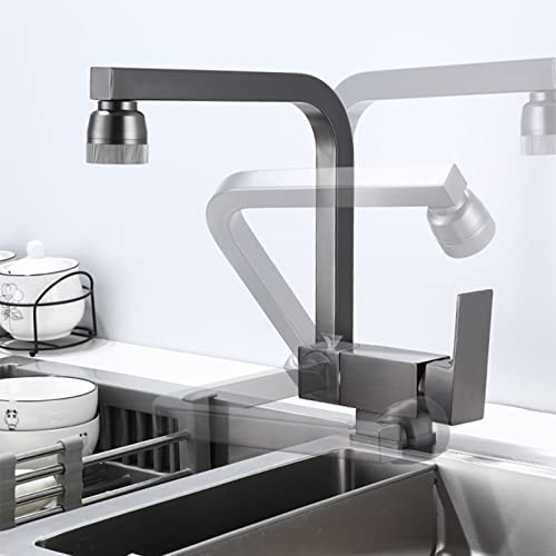 Robinet mitigeur d'évier de cuisine pliant gris eau chaude froide