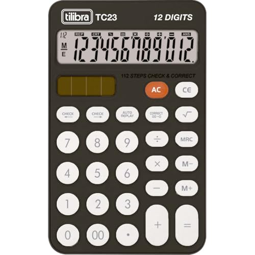 Tilibra - Calculadora de Mesa 12 Dígitos TC23 Preta