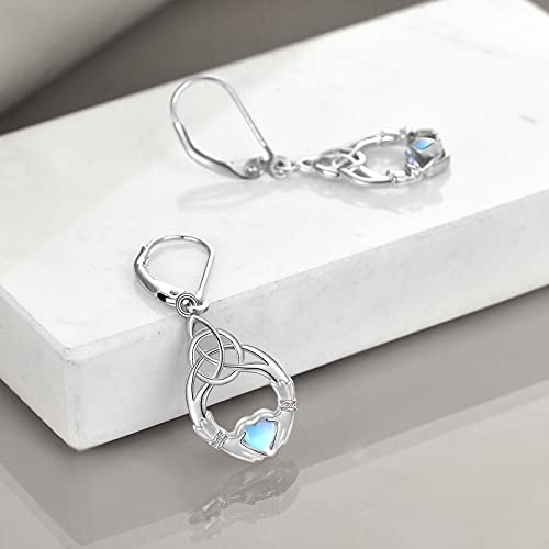 Gemstone Leverback Earrings Sterling Silver Dangle Drop Filigree Earrings for Women - Image 4