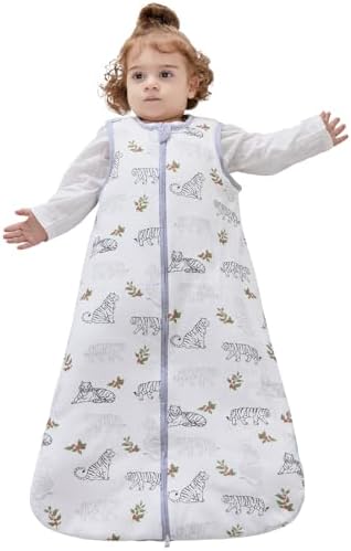 LILBESTIE Sleeping Bag with Feet, 1.5 TOG Baby Sleeping Bag with Legs Cotton Toddler Wearable Blanket 1-2 Years - Bird M