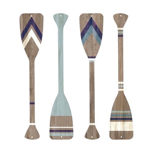 ESTART 4 Pcs Metal Paddle Home Wall Decor Nautical Canoe