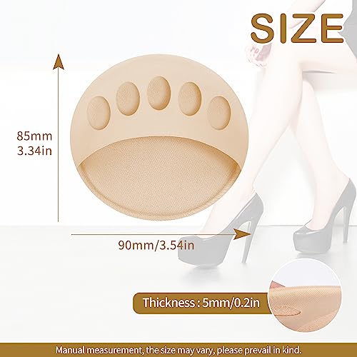 Image of 4 Pairs Honeycomb Fabric Forefoot Pads Women High Heels Invisible Socks High Heel Comfort Pads for Relieving Foot (2Gray 2Beige)