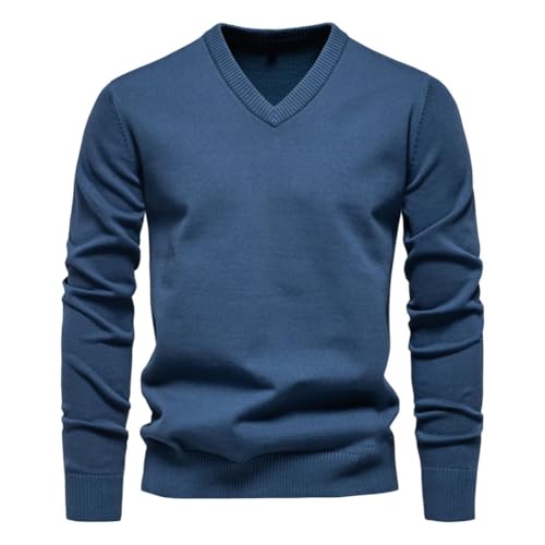 Men's Business Casual Knit Sweater V-Neck Solid Long Sleeve Thin Wool Sweaters2