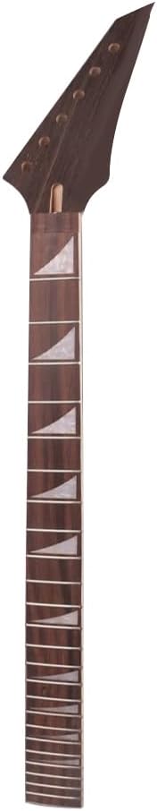 Yinfente Electric Guitar Neck Replacement 24 Fret 25.5 Inch Maple Rosewood wood Fretboard (maple-rosewood-binding)