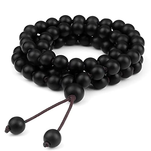 Bracelet perles noir mat LuisFranklin l'accessoire idéal pour séances de yoga