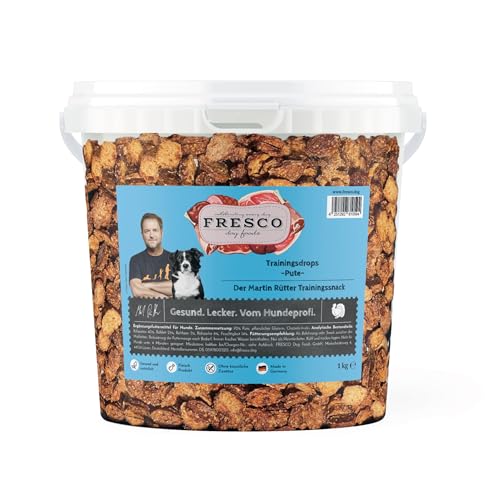 Fresco Dog Martin Rütter Trainingsdrops Pute | 1kg | Natürlicher Monoproteinsnack für Hunde | Aus reinem Putenfleisch | Ohne Getreide, Konservierungsstoffe und Fleischmehle