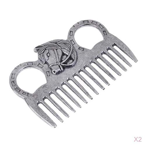 MERISHOPP 2PCS Mini Stainless Steel Polished Horse Comb Pet Hair Comb Grooming Tool | Sports Equipment | Outdoor Sports Gear | Exercise Gear-image-27