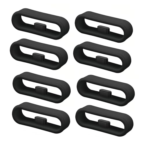 8 Piezas Retenedor Correa Reloj, 20mm Soporte para Correa de Reloj Trabilla Reloj Silicona Anillos de Silicona de Sujeción de Reloj para Vivoactive 3 Forerunner 945 235 245 Venu Vivomove 3 Fenix 6S