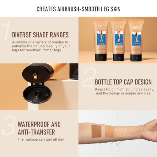 Leg and Body Makeup, Skin Perfecting Body Foundation, Tattoo Cover Up Make-up, Spider Vein Concealer für Bein und Körper Narben Cover Up Make-up, makellos aussehende Beine, gleicht den Haut aus – Bild 4