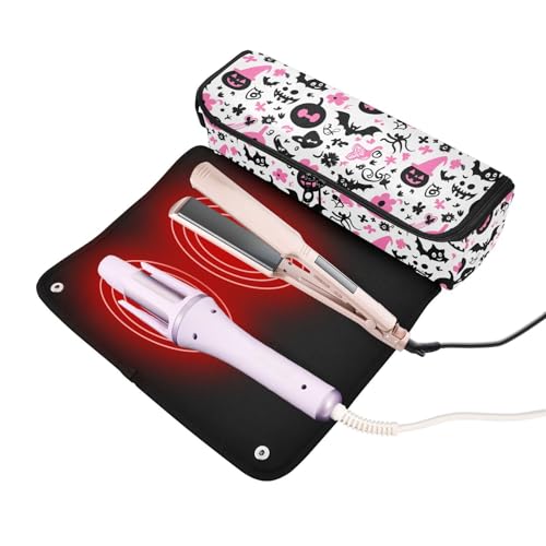 Bolsa de viaje resistente al calor para herramientas de cabello Ghosts Witch Hat Marble Hair Tools Organizer miniatura 2