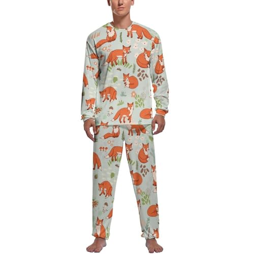 Pyjama homme douillet motif renard pour retrouver le plaisir d'un sommeil serein