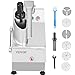 VEVOR Robot culinaire multifonction, 2 trous d'alimentation, hachoir à légumes en acier inoxydable de qualité alimentaire, 550 W, avec 6 lames détachables, broyeur et trancheuse, pour légumes, fruits