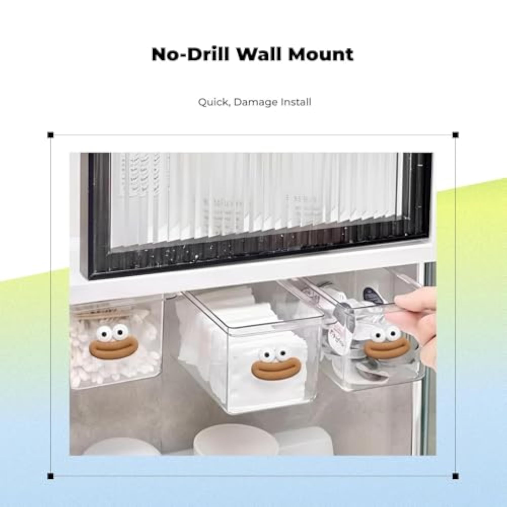 No Drill Stackable Bathroom Organizer Makeup Holder 3pcs