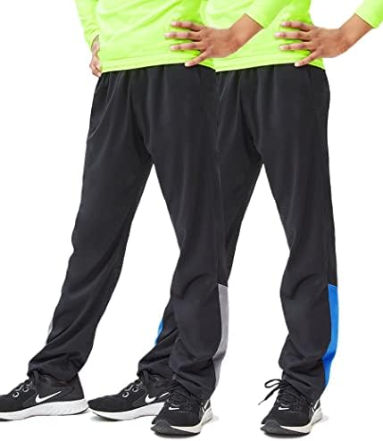 DEVOPS Boys Active Performance Workout Athletic Training Pants (X-Small, Black [2 Pack])