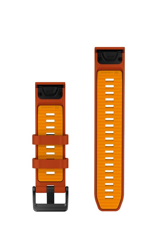 Garmin Bracelet de Montre Officiel QuickFit, 22mm, Silicone, Automne/Orange