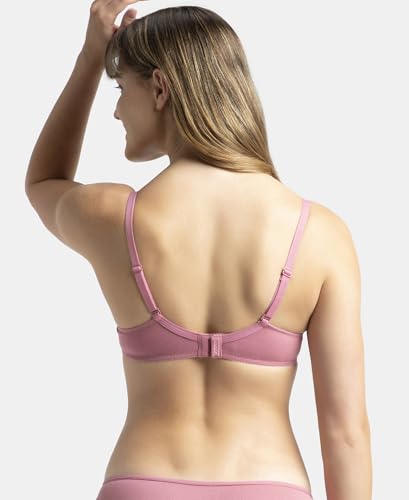 Image of Jockey 1245 Women Under-Wired Padded Super Combed Cotton Elastane Stretch Medium Coverage T-Shirt Bra with Detachable Straps