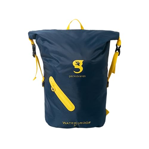 Image of geckobrands Lightweight 30L Waterproof Backpack - Lightweight Watertight Outdoor Bag Hiking Traveling Light Water Activities