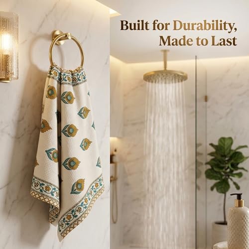 Image of Mafatlal Madhuban Premium Waffle Cotton Bath Towel (147x76 cm) | 250 GSM | Soft, Quick Dry, Lightweight & Super Absorbent | Thai Curry Color