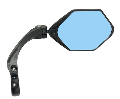 Hafny 2023 New Handlebar E-Bike Mirror, Large Surface Mirror, Hd Automotive Grade Glass Bicycle Mirror, Safe Blast-Resistance Cycling Mirror, (Hf-M904-Fr01B) (Anti-Glare Blue Glass Right) #TOP1