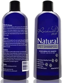 Dog Shampoo for Dry and Itchy Skin Made in the USA by Rockwell Pets Pro (16 fl oz) ideal paw cleaner for dogs with Aloe Vera Argan Oil Natural Willow Meadowsweet Chaparral and Olive Extracts
