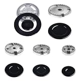 Gasbrennerkrone, Flammenkappen-Set, Zinklegierung, Herdhut-Kit für Sabaf-kompatibles Herd, Herd, Brenner, Deckel-Set, gleichmäßige Flammenverteilung (B)